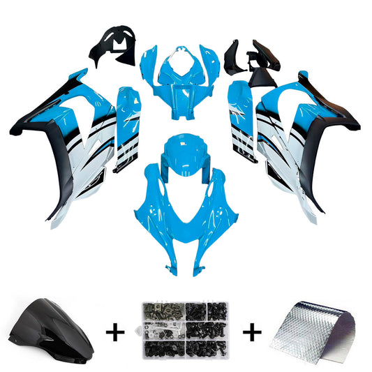 Amotopart Kawasaki 2016-2019 kit di carenatura blu ZX10R