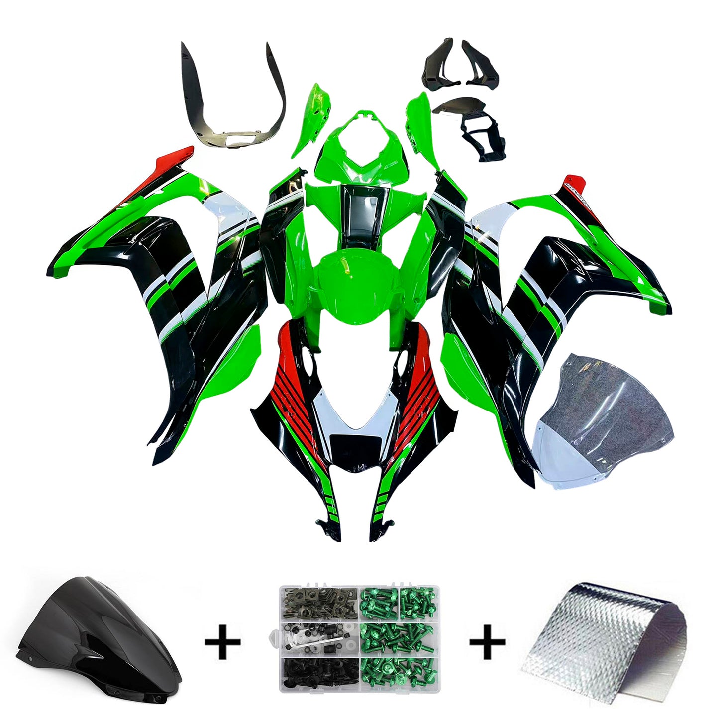 Amotopart Kawasaki 2016-2019 Kit trigger nero verde ZX10R