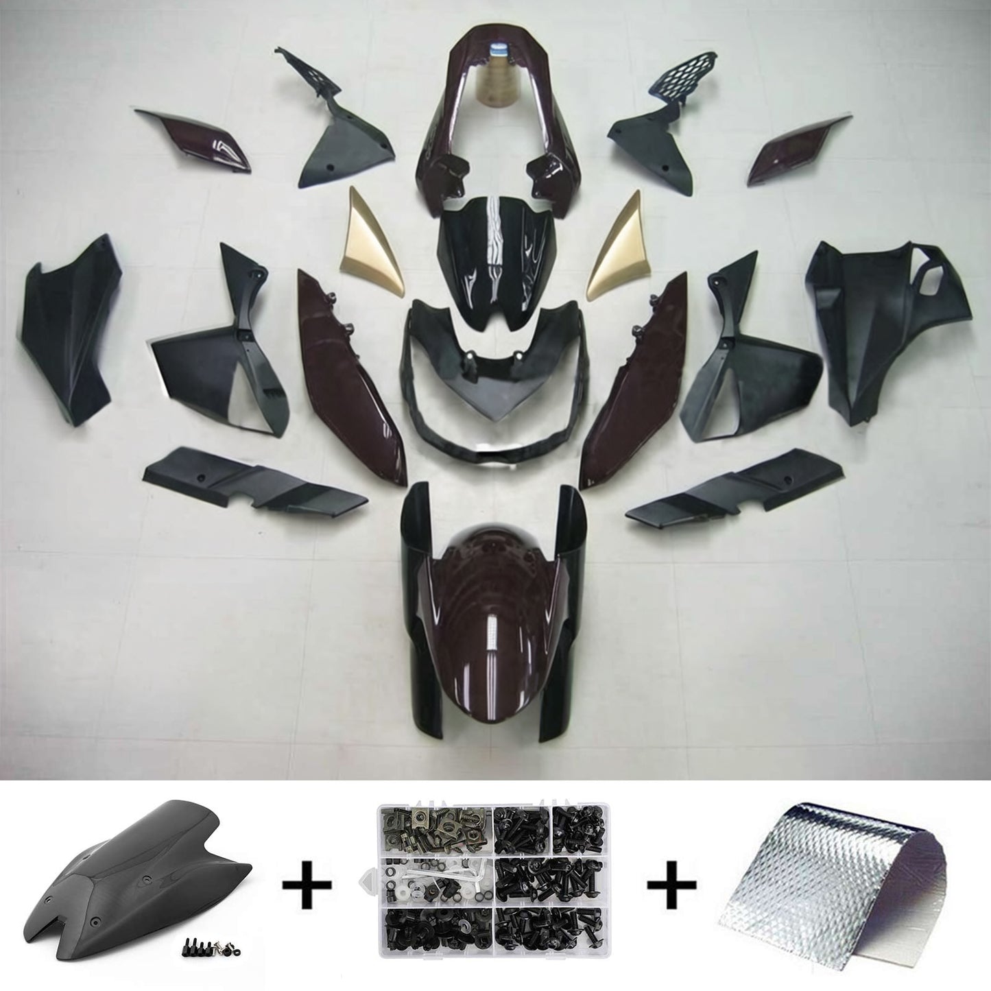 Amotopart Kawasaki Z1000 2010-2013 Kit di rivestimento nero