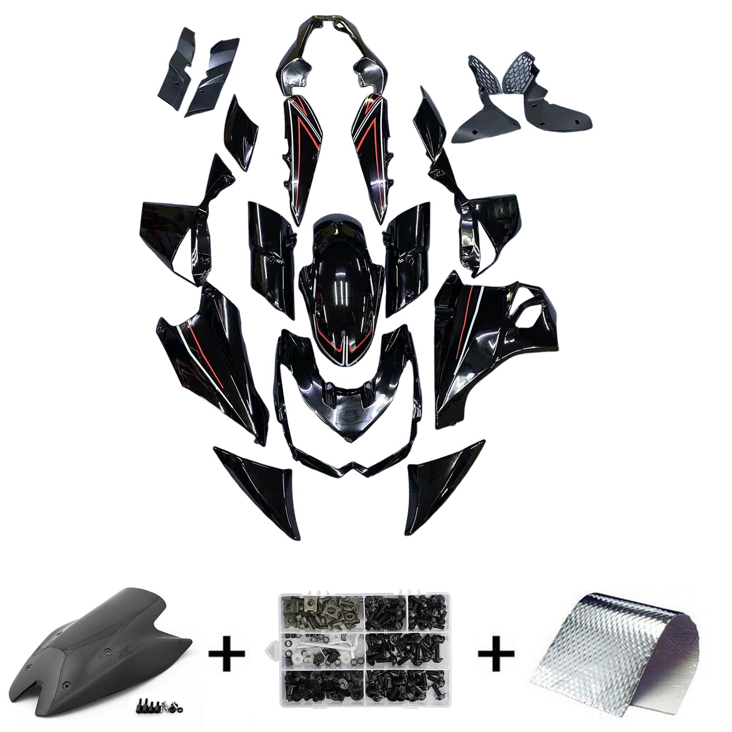 Amotopart Kawasaki Z1000 2010-2013 Kit carena Carrozzeria Plastica ABS