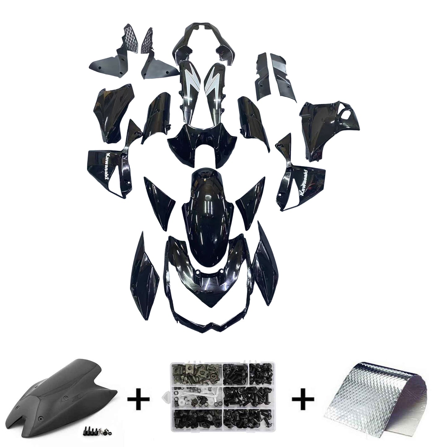 Amotopart Kawasaki Z1000 2010-2013 Kit carena Carrozzeria Plastica ABS