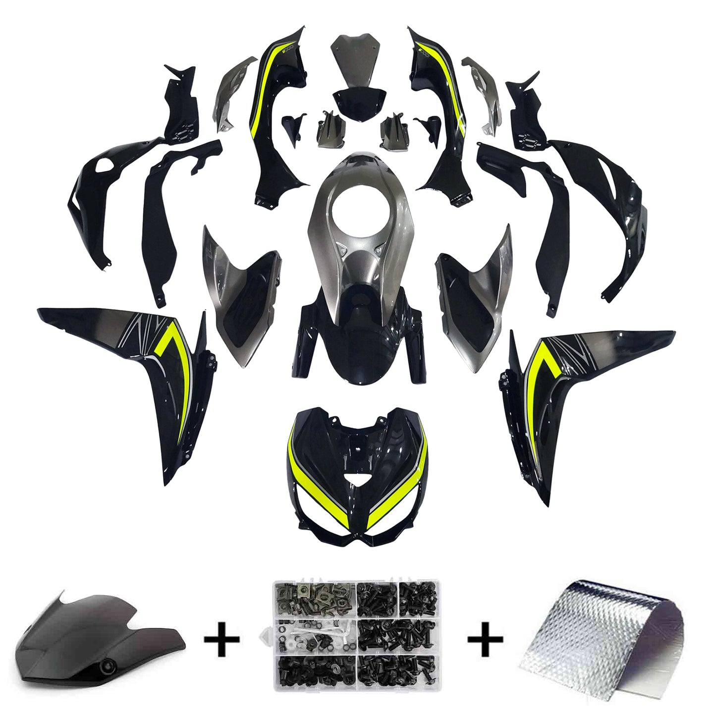 Amotopart Kawasaki Z1000 2014-2017 Kit carena Carrozzeria Plastica ABS
