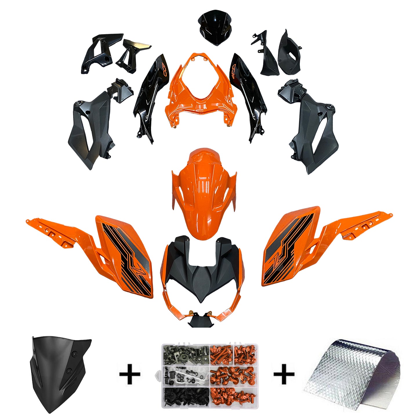 Amotopart Kit Carena Kawasaki Z400 2018-2020 Carrozzeria Plastica ABS