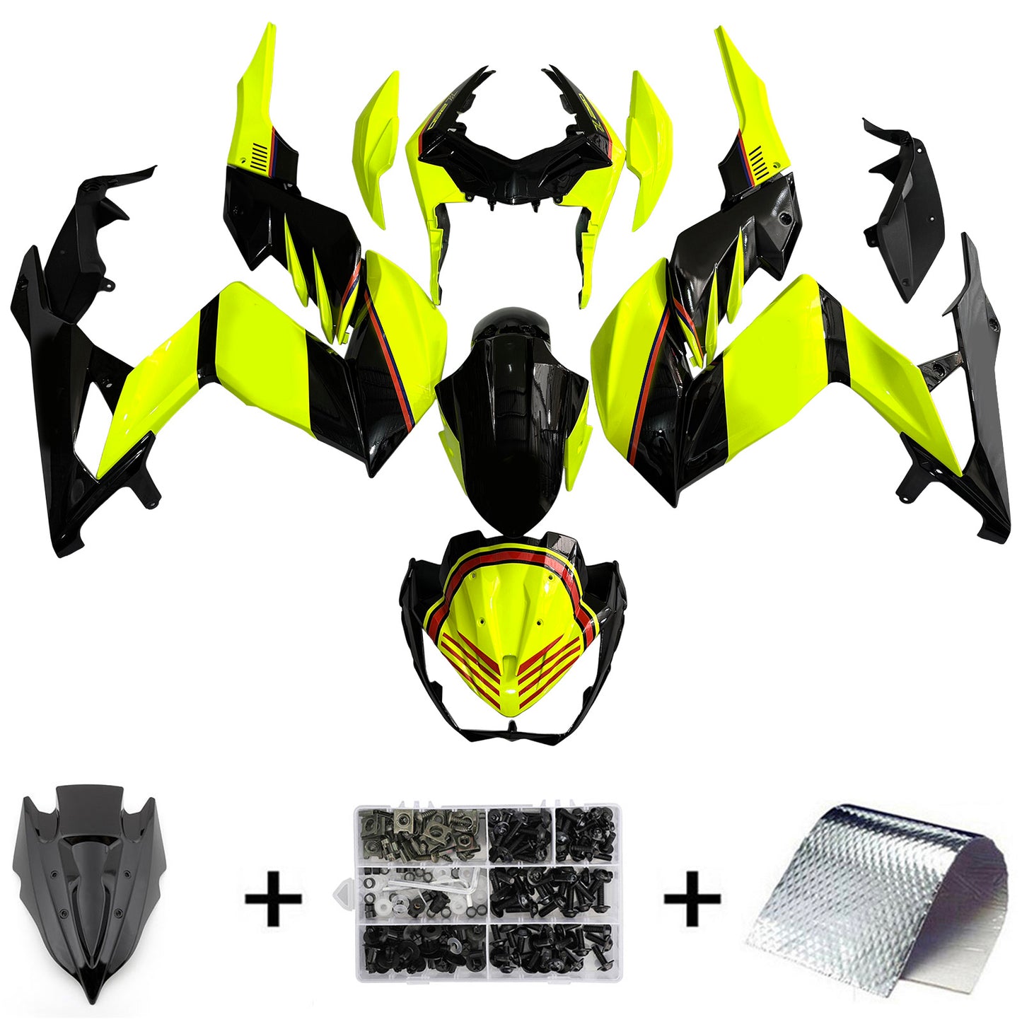 Amotopart Kawasaki Z250 Z300 2015-2016 Kit carena Carrozzeria Plastica ABS