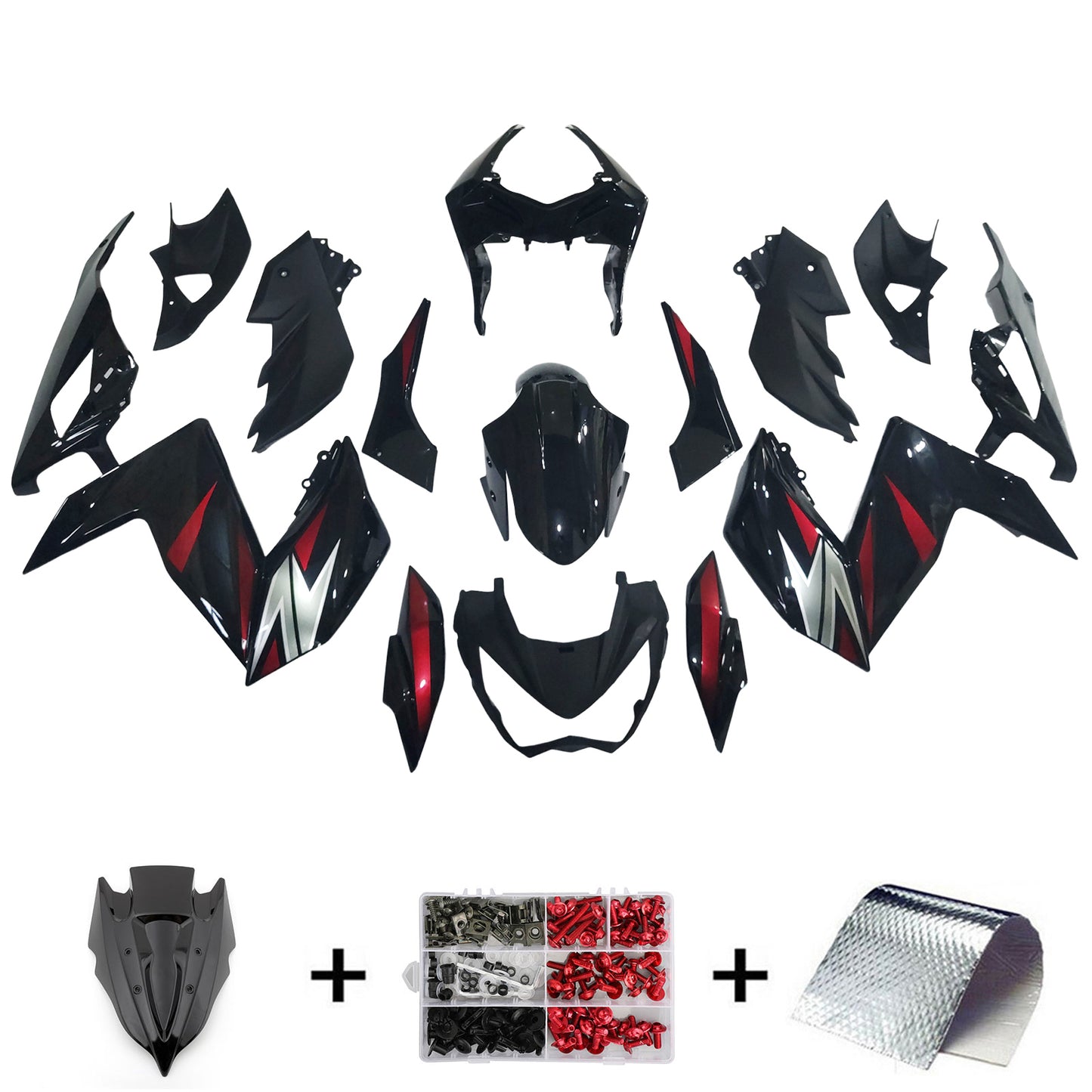 Amotopart Kawasaki Z250 Z300 2015-2016 Kit carena Carrozzeria Plastica ABS