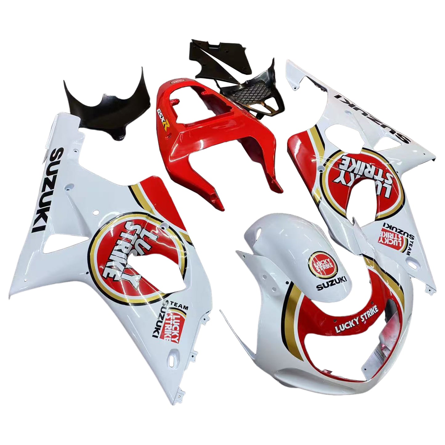 Carene 2000-2002 Suzuki GSXR 1000 White &amp; Red Lucky Strike Racing Generic