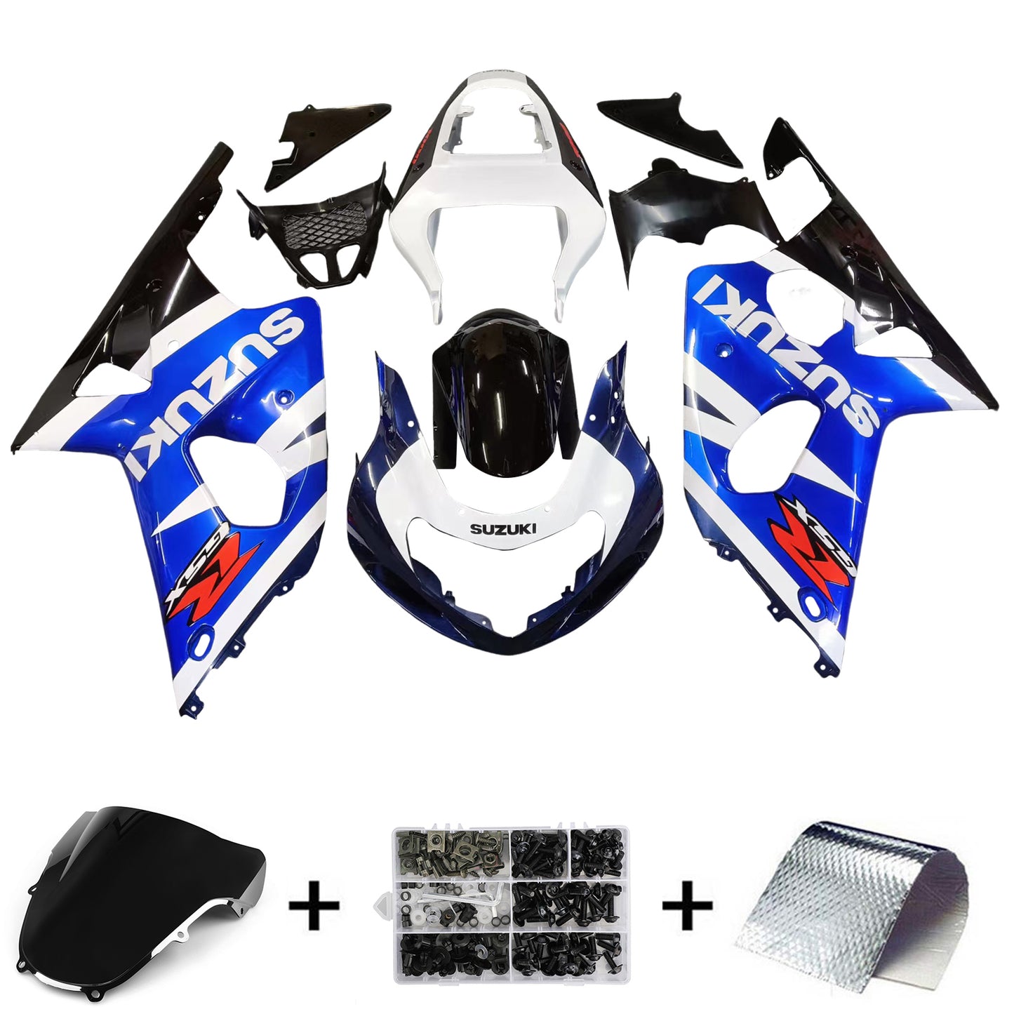 Carene 2000-2002 Suzuki GSXR 1000 Blu Bianco Nero GSXR Racing Generico