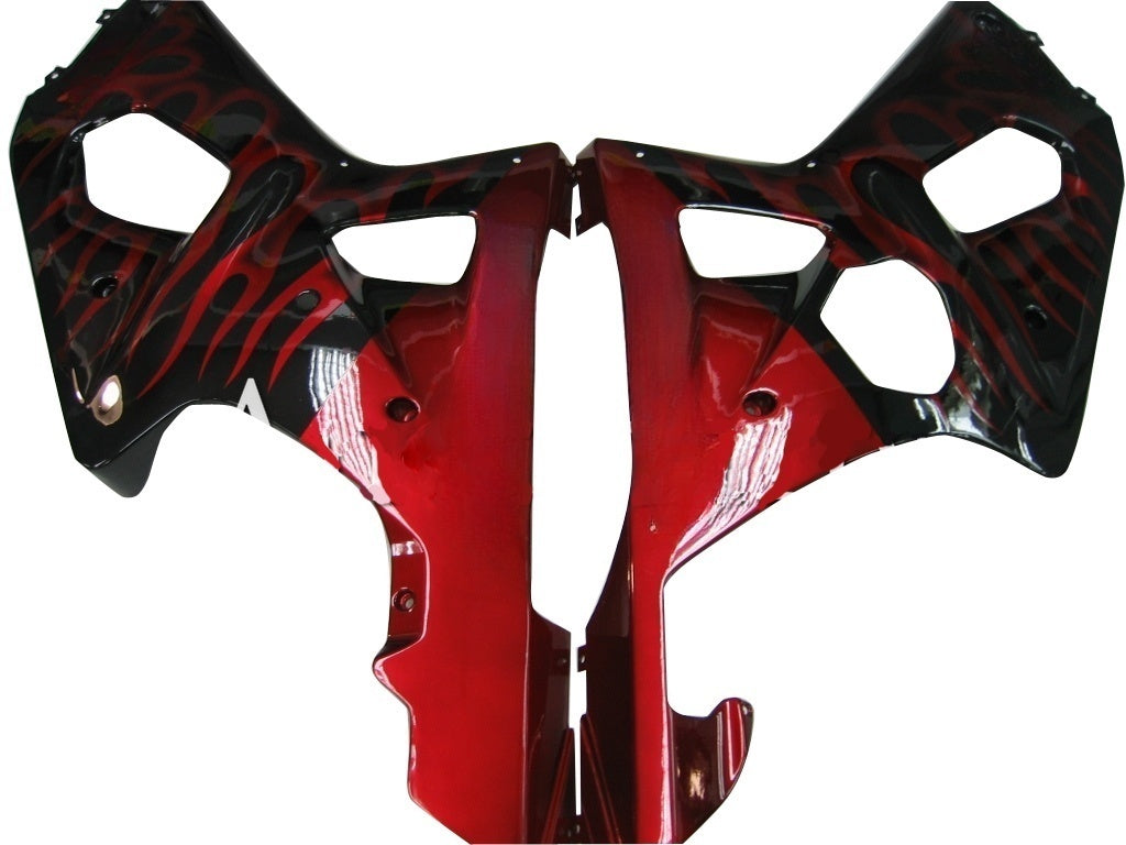 Carene 2000-2002 Suzuki GSXR 1000 Black & Red Flame Racing Generic