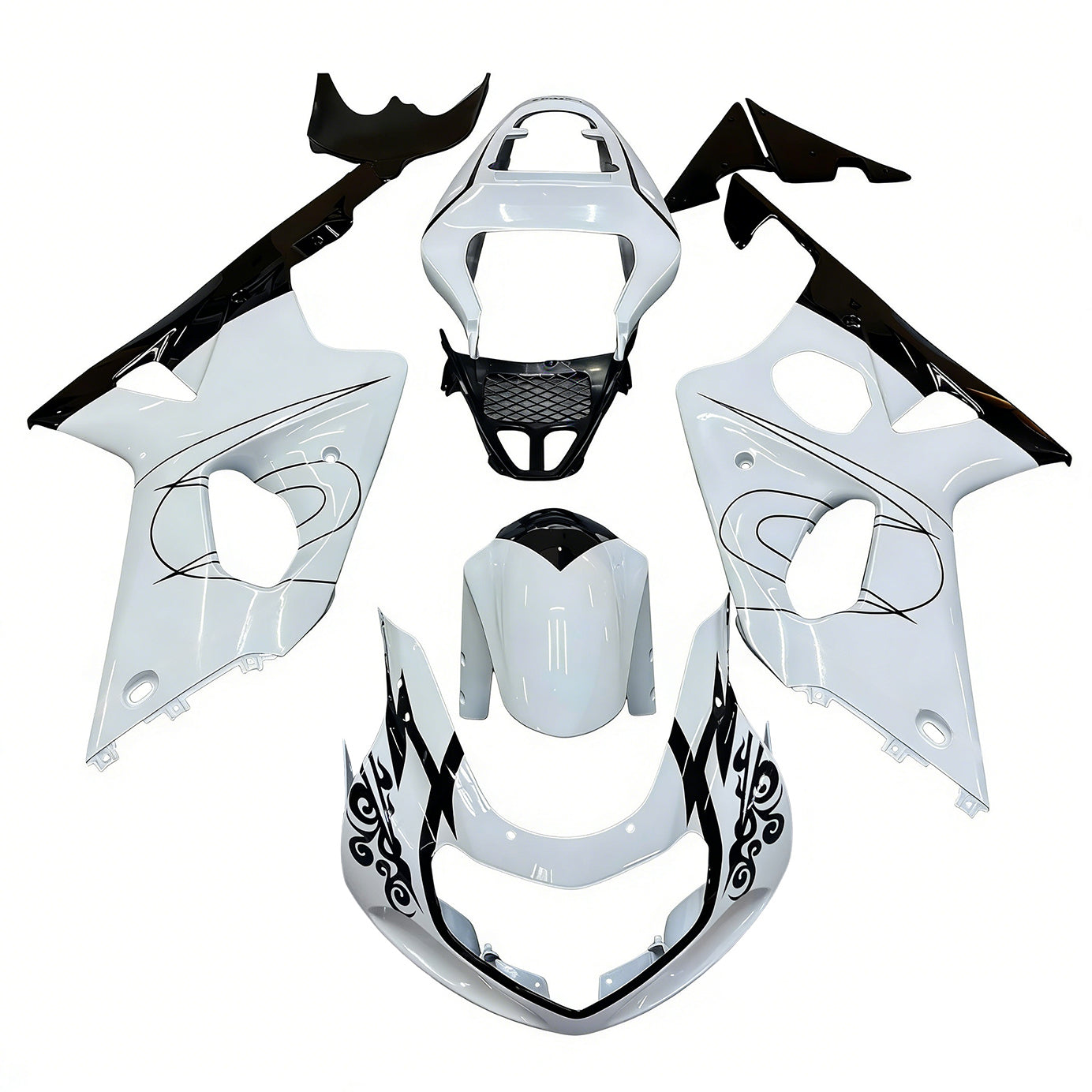 Carene 2000-2002 Suzuki GSXR 1000 Bianco & Nero Corona Generic