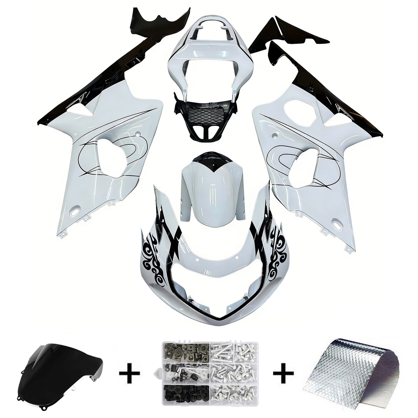 Carene 2000-2002 Suzuki GSXR 1000 Bianco & Nero Corona Generic