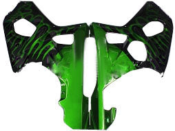Carene 2000-2002 Suzuki GSXR 1000 Black & Green Flame Generic