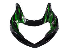 Amotopart 2000-2002 Suzuki GSXR1000 Cladding Black & Green Flame Kit