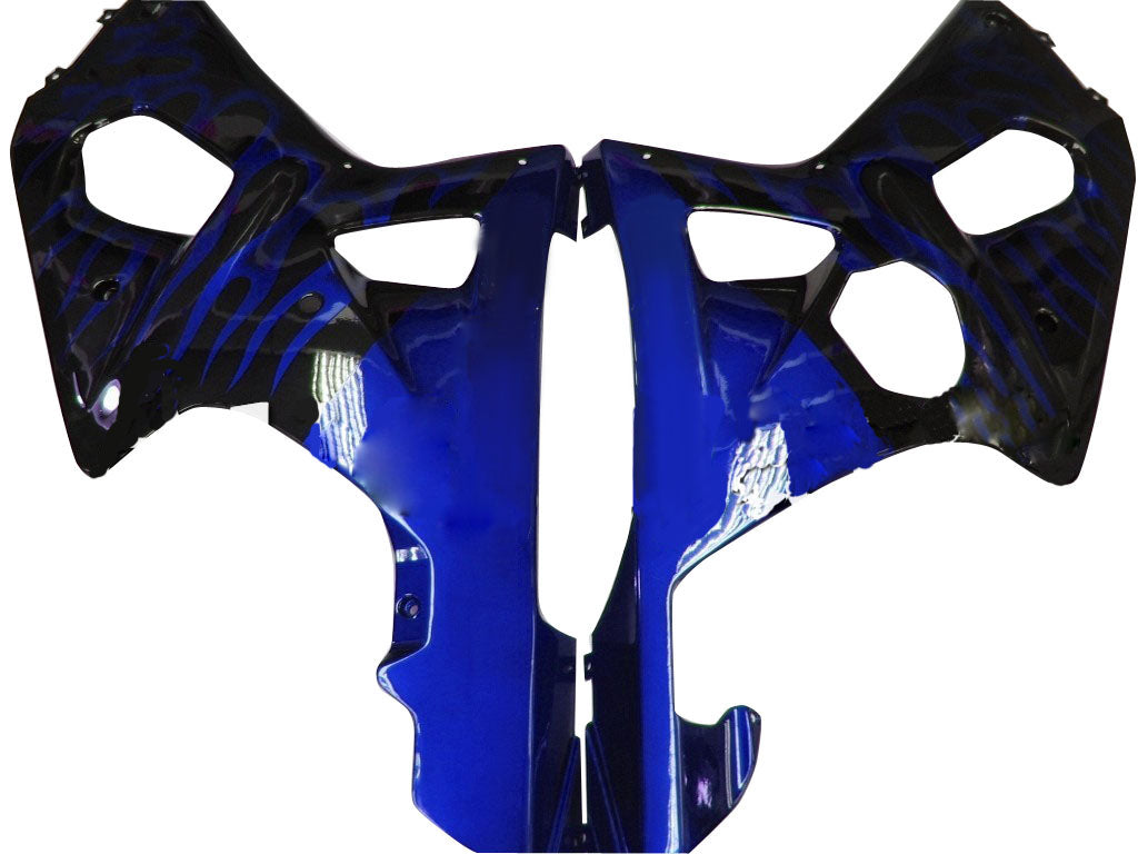 Carene 2000-2002 Suzuki GSXR 1000 Black & Blue Flame Generic