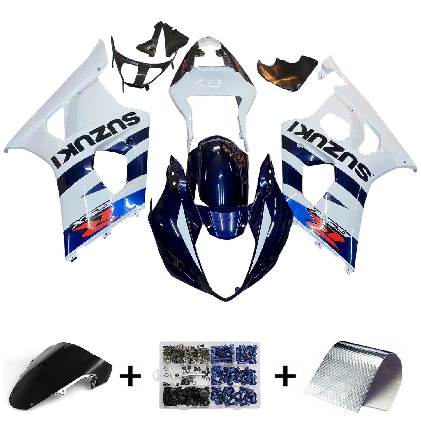 Carene 2003-2004 Suzuki GSXR 1000 Bianco &amp; Blu GSXR Generico