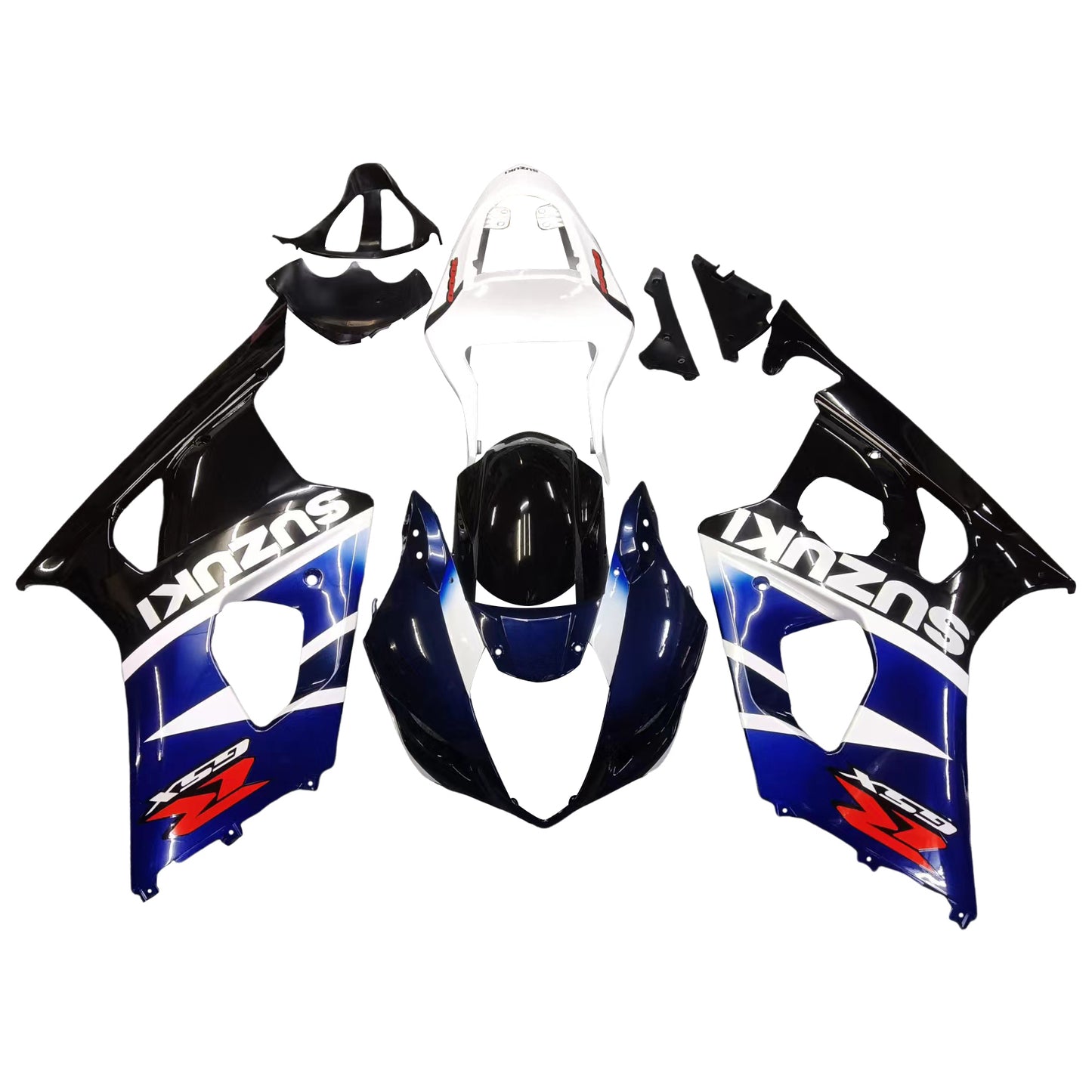 Amotopart 2003-2004 GSXR1000 Suzuki Cladding Black & Blue Kit