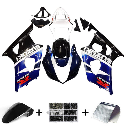 Amotopart 2003-2004 GSXR1000 Suzuki Cladding Black & Blue Kit