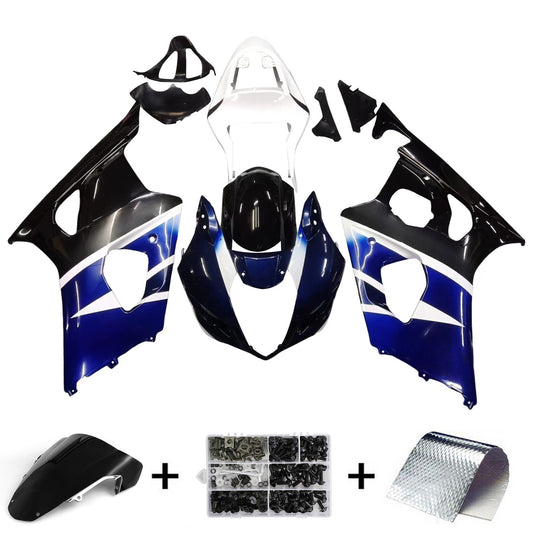 Amotopart 2003-2004 Suzuki GSXR1000 Cladding Multi Blue & White Kit