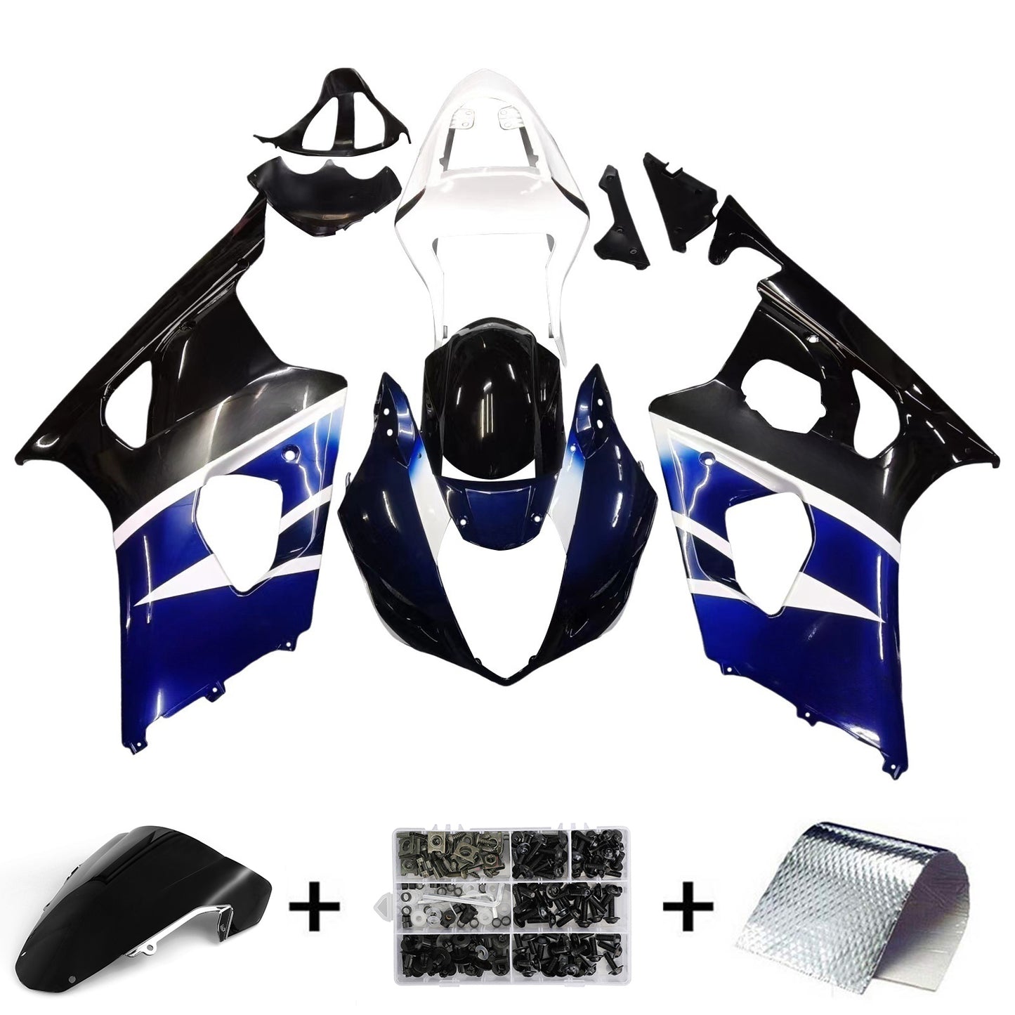 Carene 2003-2004 Suzuki GSXR 1000 Nero Blu Bianco GSXR Generico