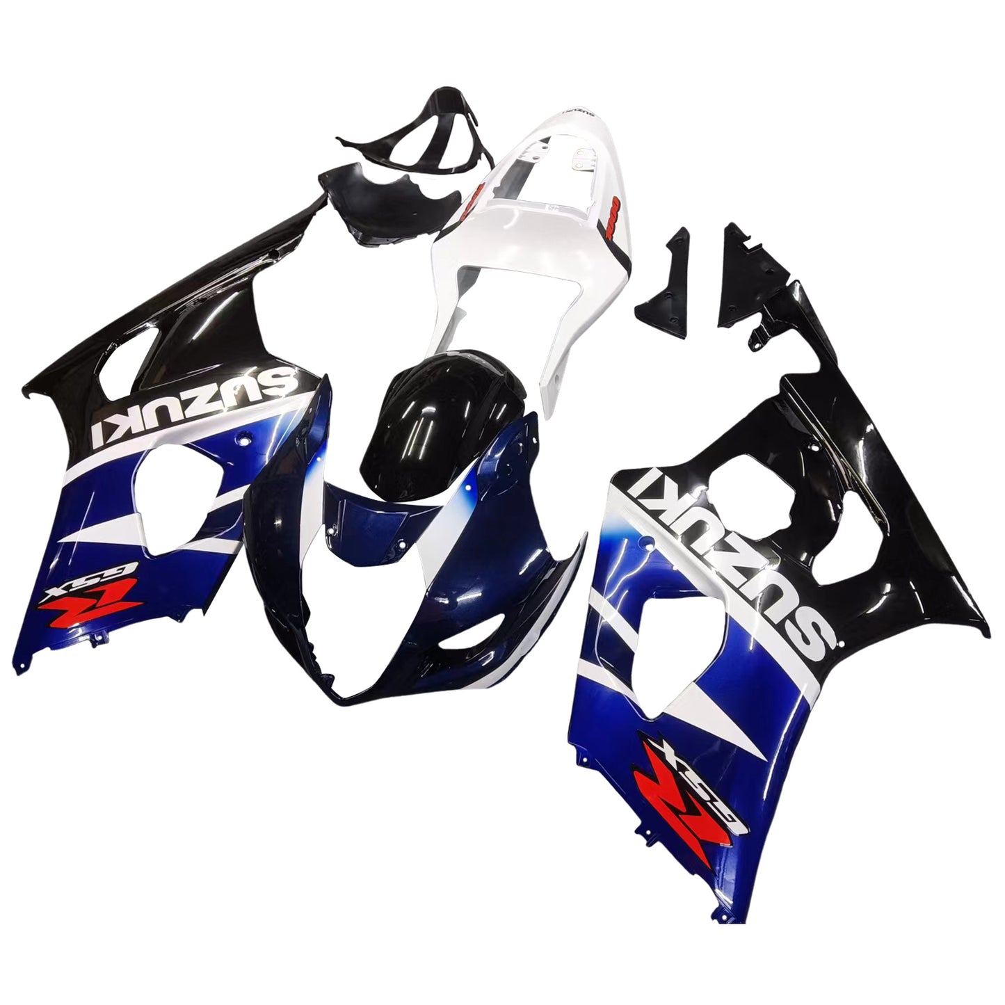 Amotopart 2003-2004 Suzuki GSXR1000 Cladding Multi Blue & White Kit