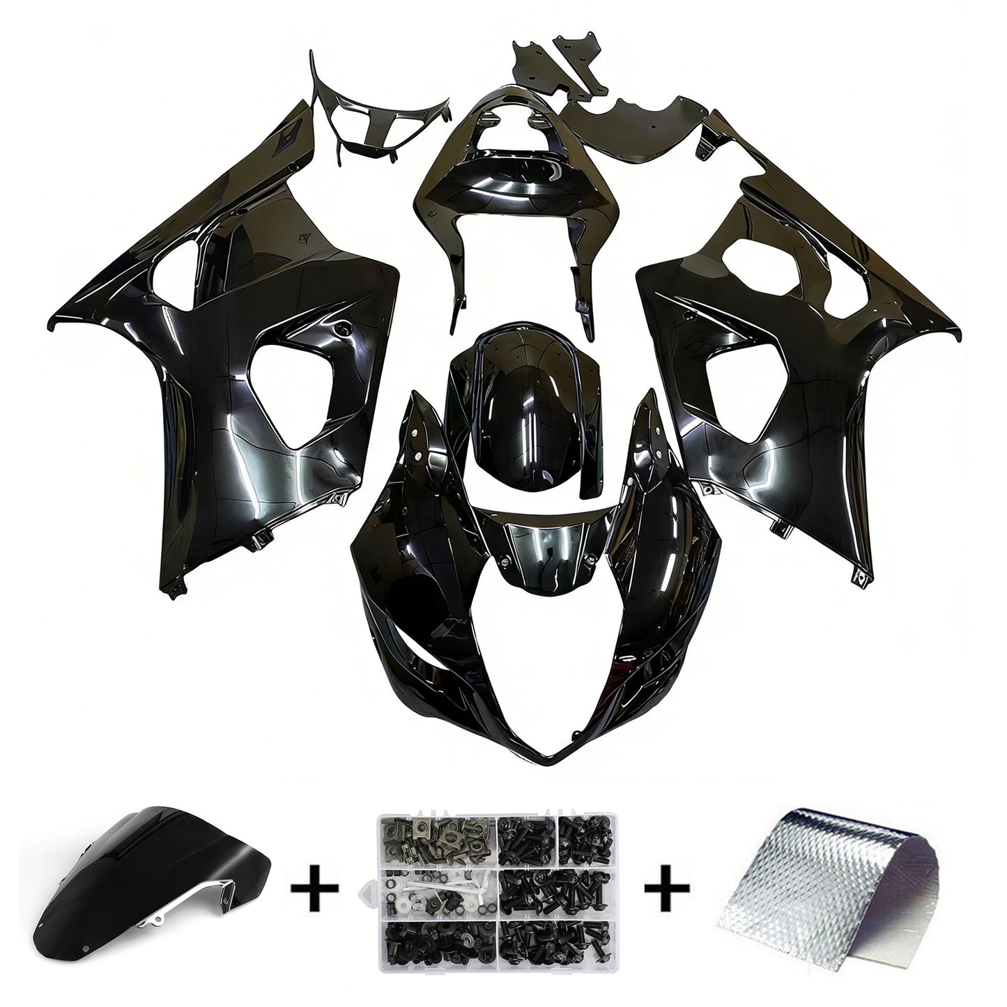 Carene 2003-2004 Suzuki GSXR 1000 Nero Suzuki GSXR Racing Generico