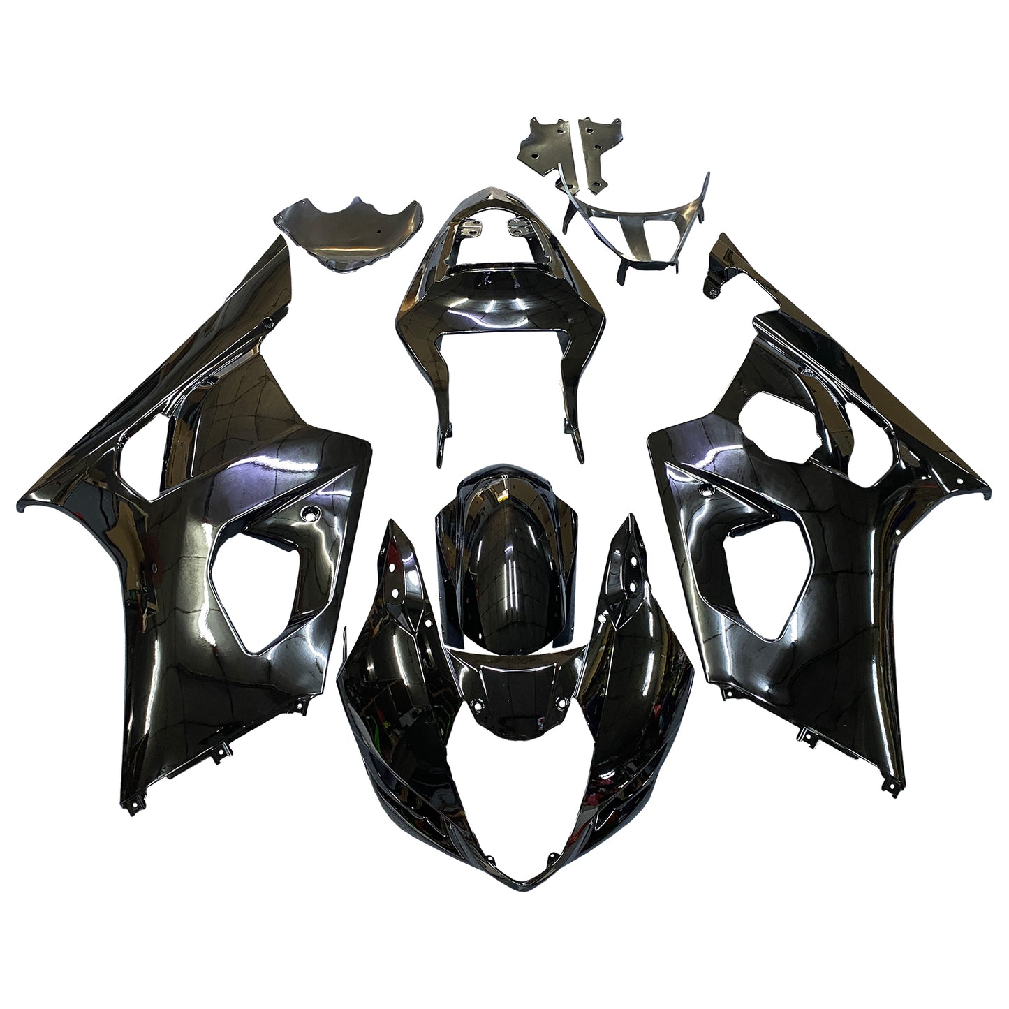 Per GSXR1000 2003-2004 Carenatura per carrozzeria Set di plastica stampata ad iniezione in ABS nero Generico