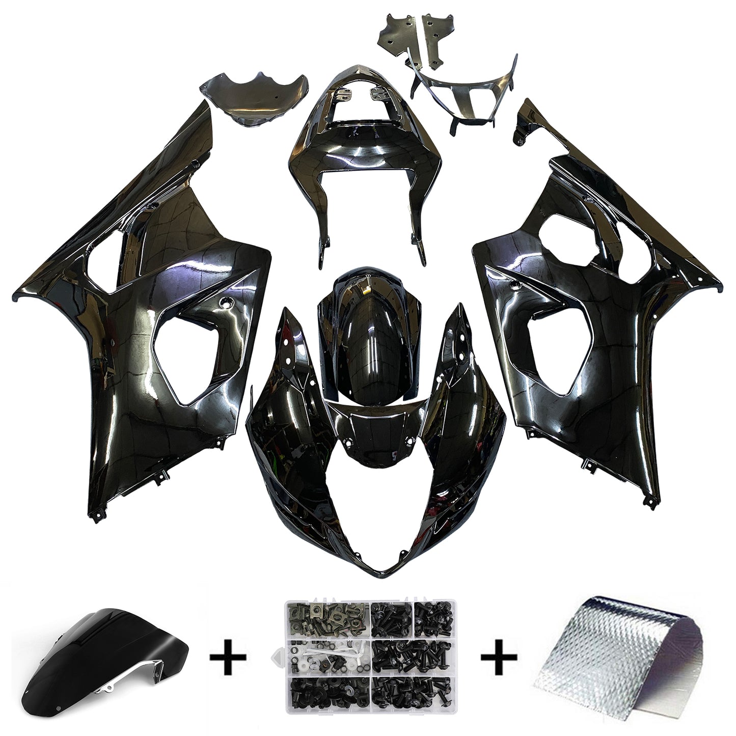 Carene 2003-2004 Suzuki GSXR 1000 All Black Suzuki Racing Generico