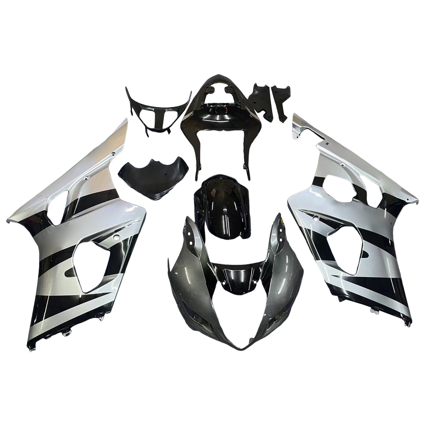 Per GSXR1000 2003-2004 Carenatura per carrozzeria Set di plastica stampata ad iniezione in ABS nero Generico