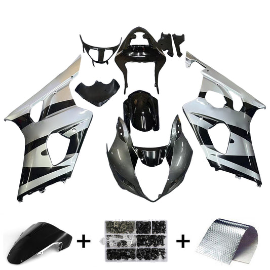 Amotopart 2003-2004 Suzuki GSXR1000 Cladding Black & Grey Kit