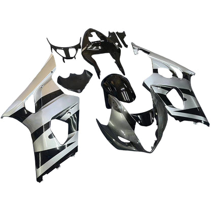 Carene 2003-2004 Suzuki GSXR 1000 Silver &amp; Black GSXR Racing Generico