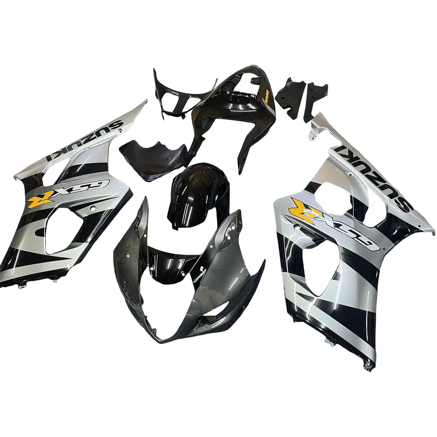 Amotopart 2003-2004 Suzuki GSXR1000 Cladding Black & Grey Kit