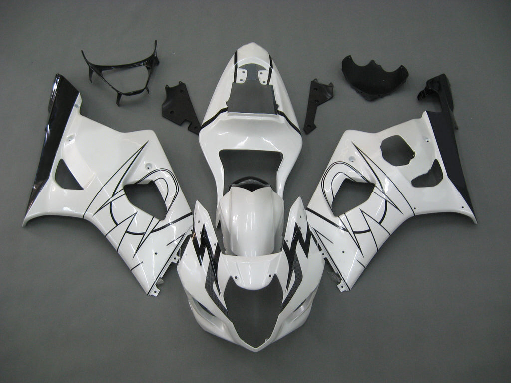 Per GSXR1000 2003-2004 Carrozzeria Carenatura ABS bianco Set plastica stampata ad iniezione Generico