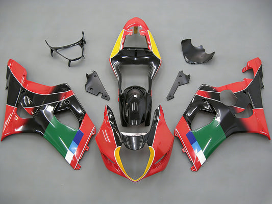Amotopart 2003-2004 Suzuki GSXR1000 Cladding Multi Red & Black Kit