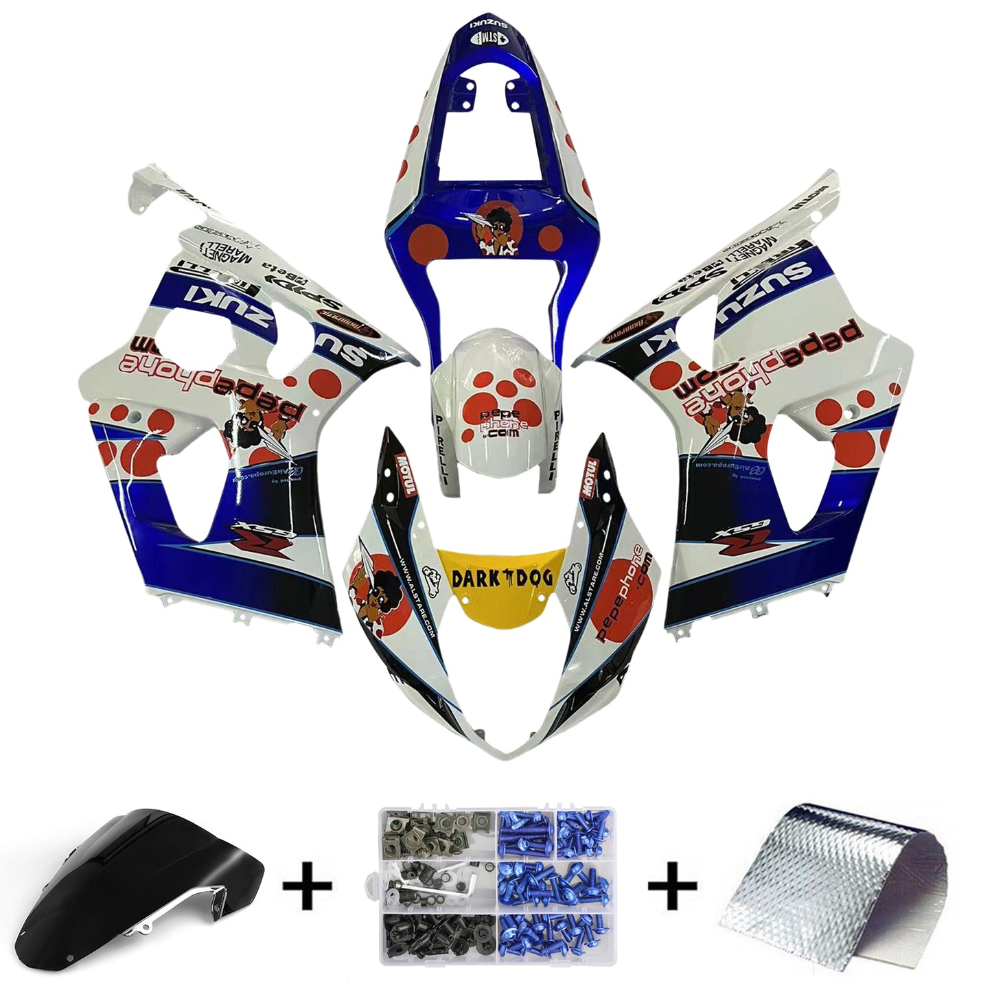 Carene 2003-2004 Suzuki GSXR 1000 Multi-Color pepephone Racing Generico