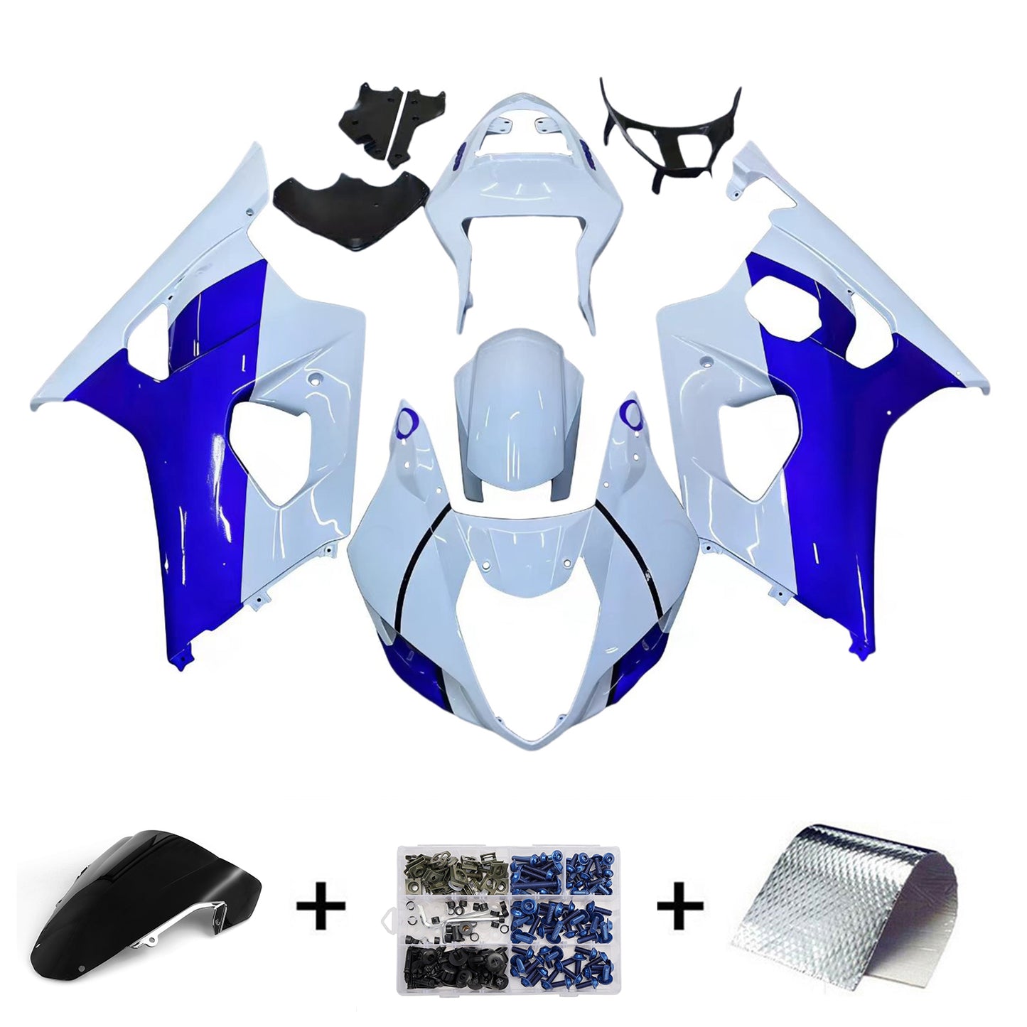 Carene 2003-2004 Suzuki GSXR 1000 Bianco &amp; Blu Jordan Racing Generic