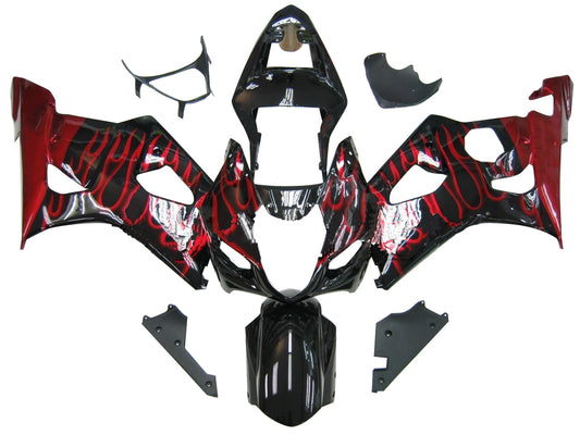 Carene 2003-2004 Suzuki GSXR 1000 Black & Red Flame Suzuki Racing Generic