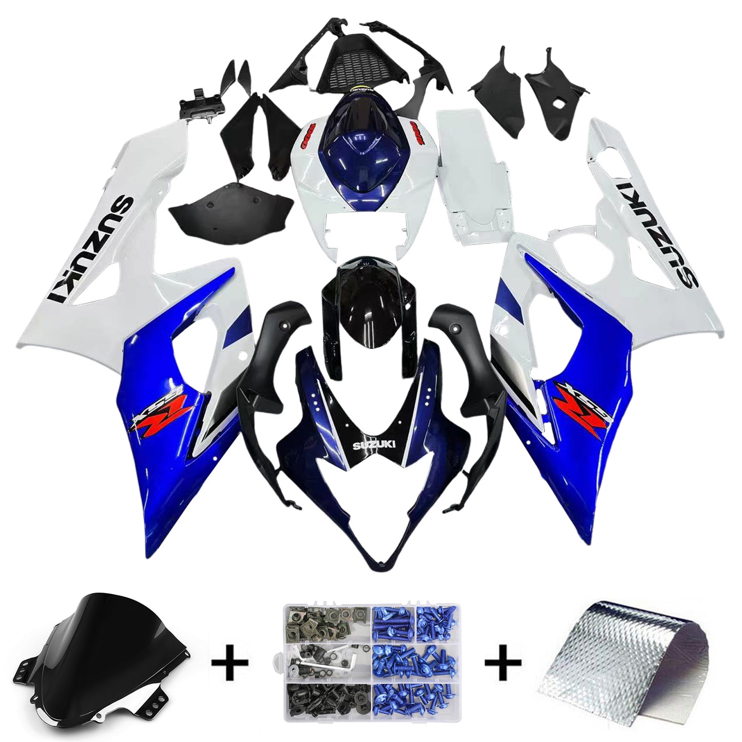 Carene 2005-2006 Suzuki GSXR 1000 Bianco &amp; Blu GSXR Generico