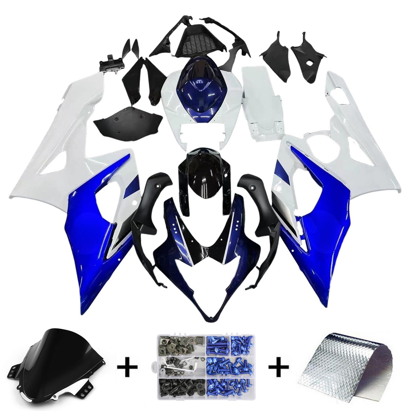 Carene 2005-2006 Suzuki GSXR 1000 Bianco & Blu GSXR Racing Generico