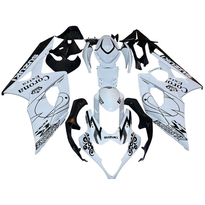 Per GSXR1000 2005-2006 Carrozzeria Carenatura Bianco Nero ABS Stampato ad iniezione Plastica Set Generico