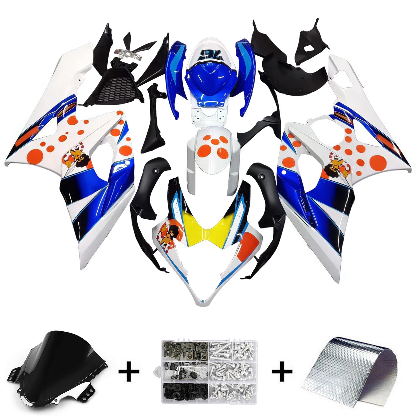 Carene 2005-2006 Suzuki GSXR 1000 Multi-Color pepephone Racing Generico