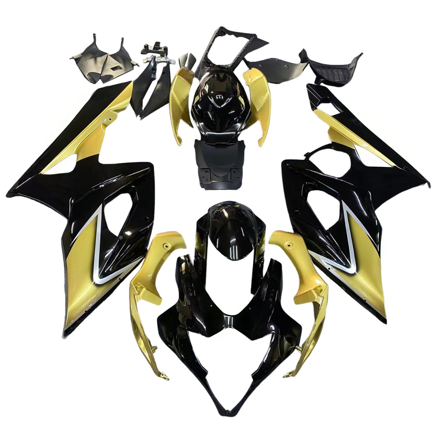 Amotopart 2005-2006 Suzuki GSXR1000 Cladding Black & Gold Kit