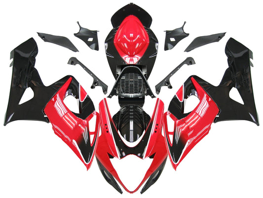 Carene 2005-2006 Suzuki GSXR 1000 Nero e Rosso GSXR Racing Generico