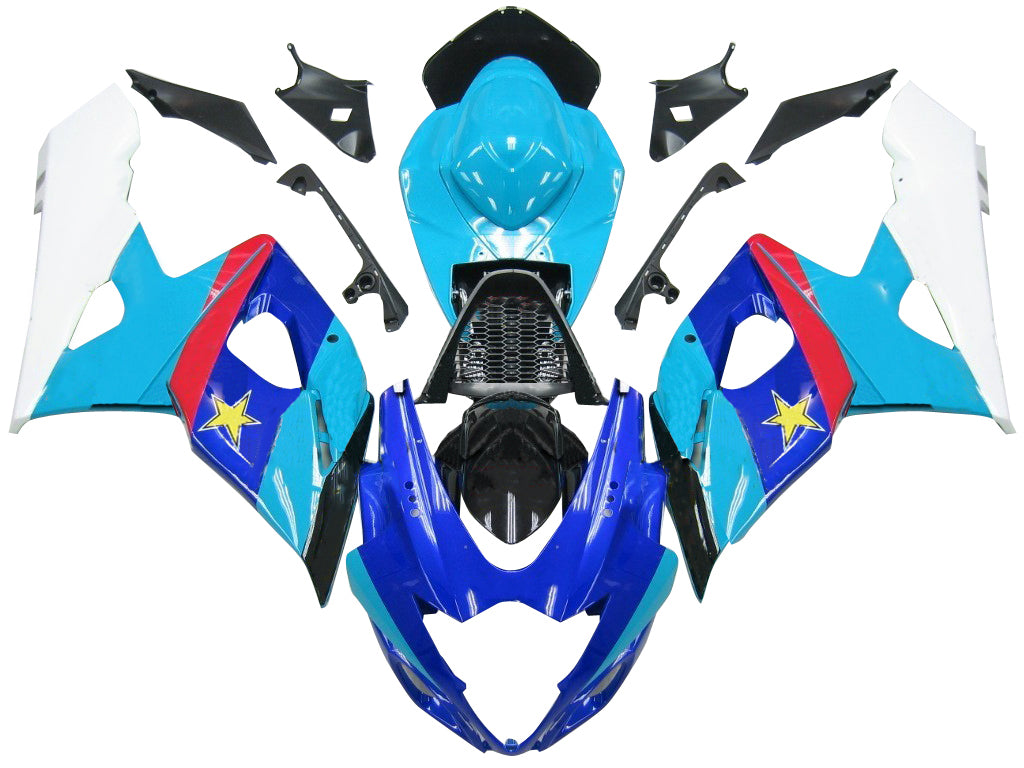 Per GSXR1000 2005-2006 Carrozzeria Carenatura ABS blu Set di plastica stampata ad iniezione Generico