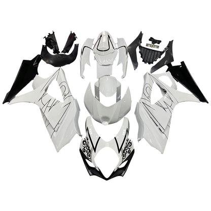 Per GSXR1000 2007-2008 Carrozzeria Carenatura ABS bianco Set plastica stampata ad iniezione Generico
