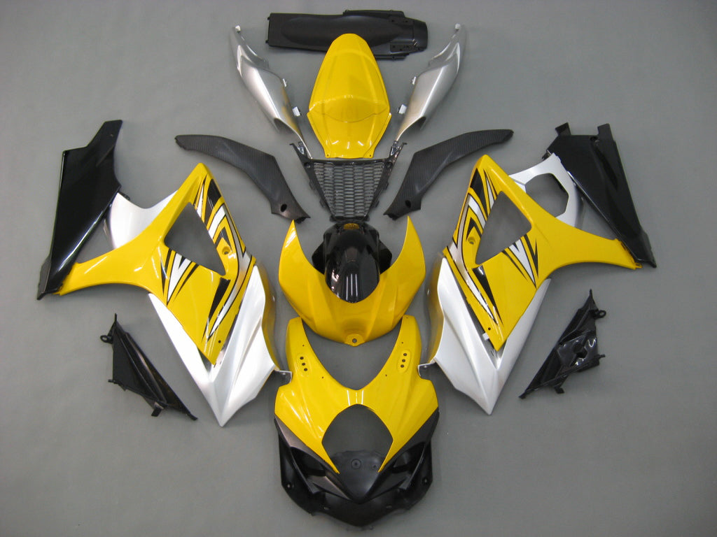 Carene 2007-2008 Suzuki GSXR 1000 Giallo &amp; Argento GSXR Racing Generico