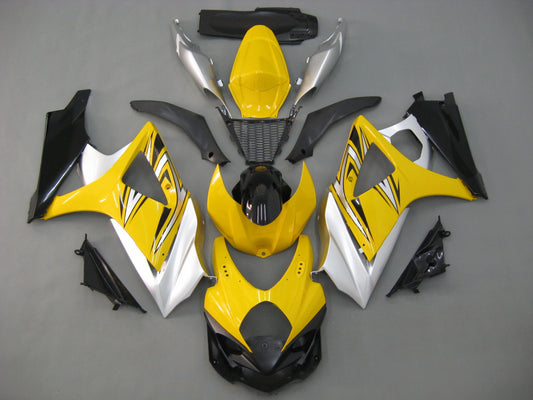 Carene 2007-2008 Suzuki GSXR 1000 Giallo &amp; Argento GSXR Racing Generico
