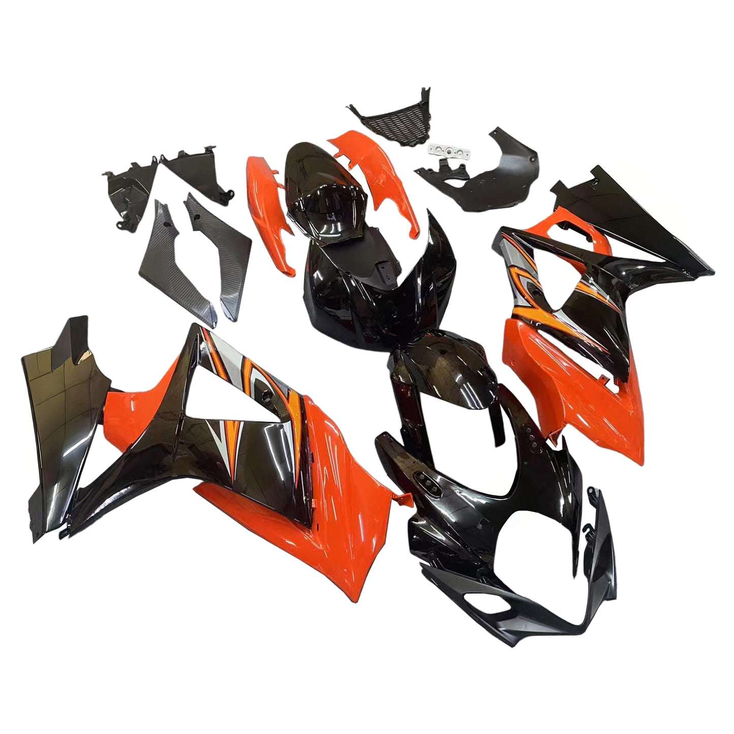 Carene 2007-2008 Suzuki GSXR 1000 Nero &amp; Arancione GSXR Generico