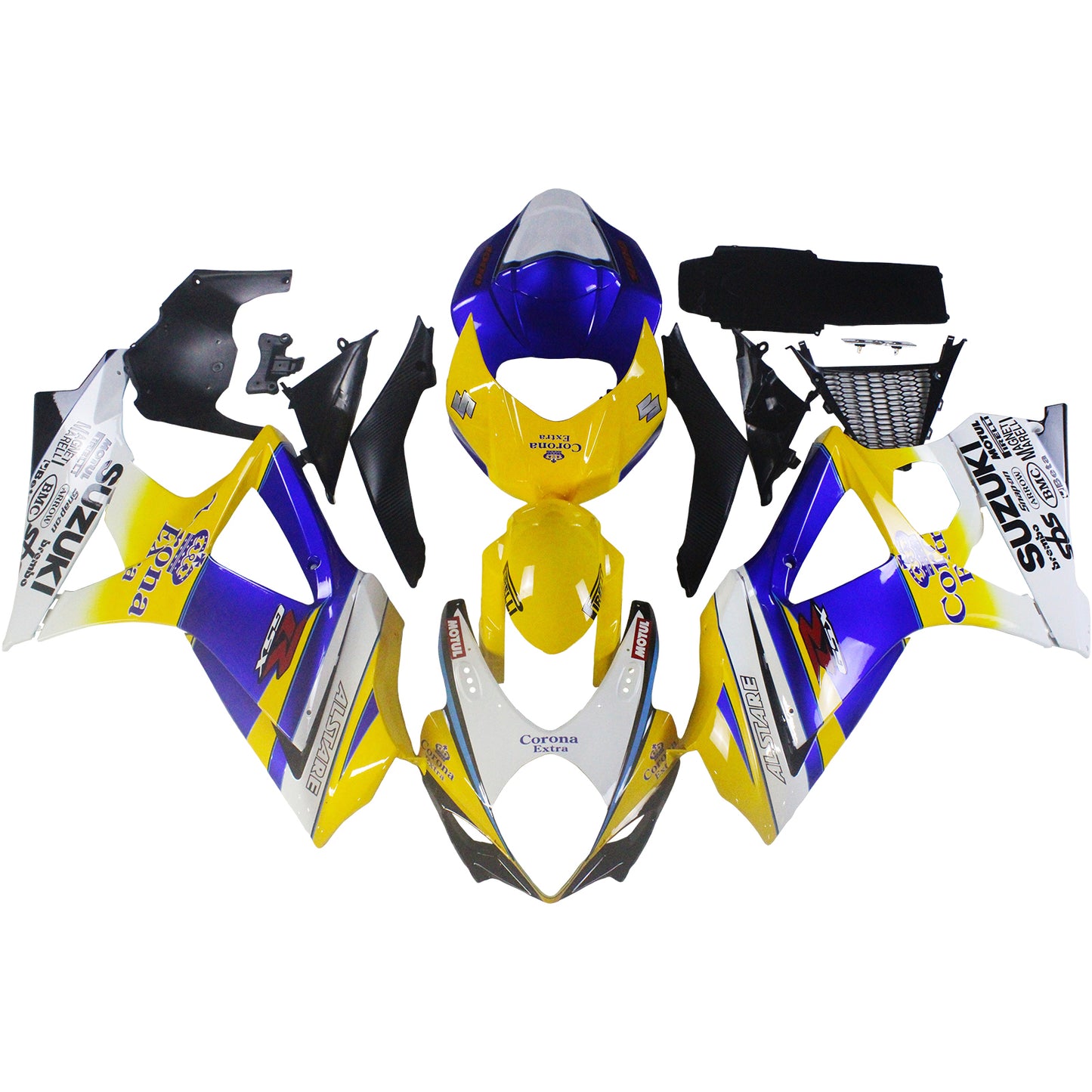 Per GSXR1000 2007-2008 Carrozzeria Carena Giallo ABS Stampato ad iniezione Plastica Set Generico