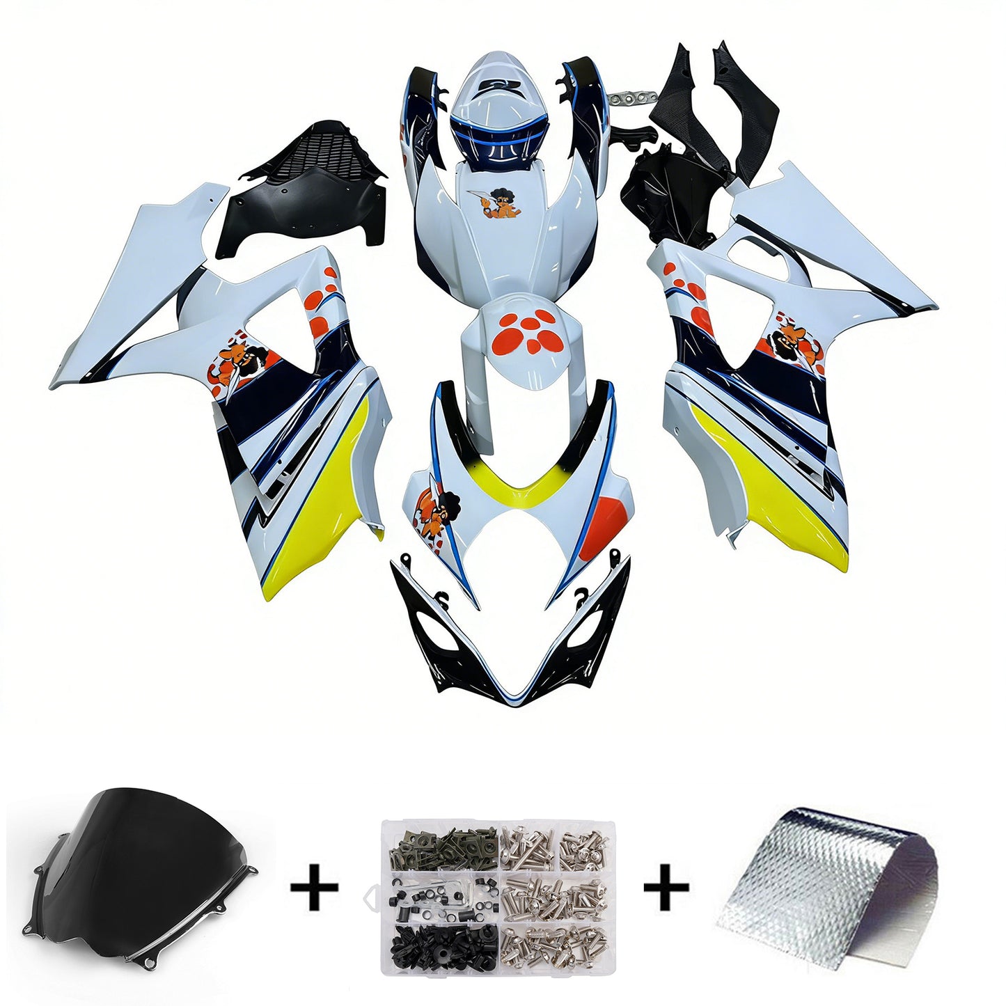 Carene 2007-2008 Suzuki GSXR 1000 multicolore pepephone Generico