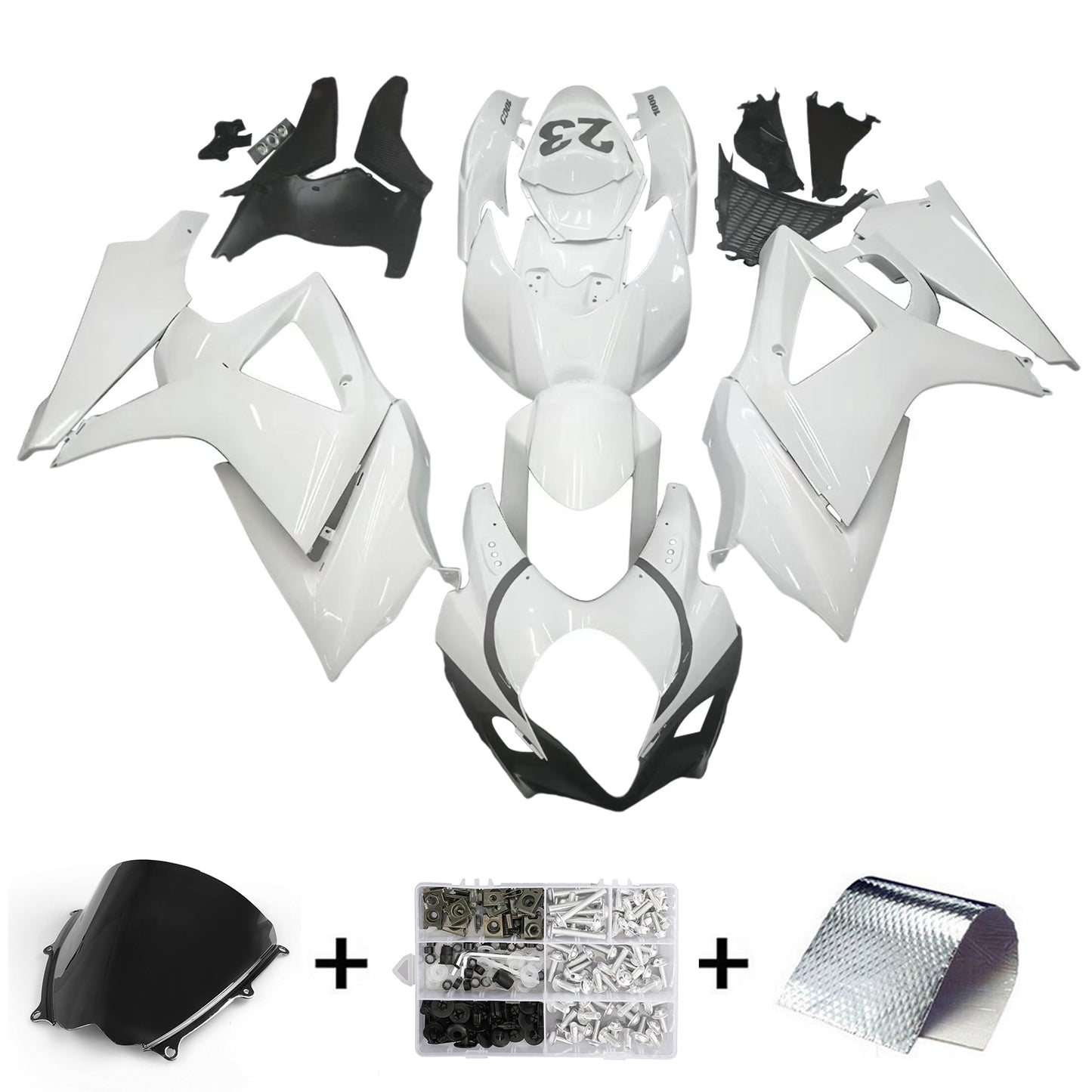 Carene 2007-2008 Suzuki GSXR 1000 Bianco Nero Jordan Racing Generico