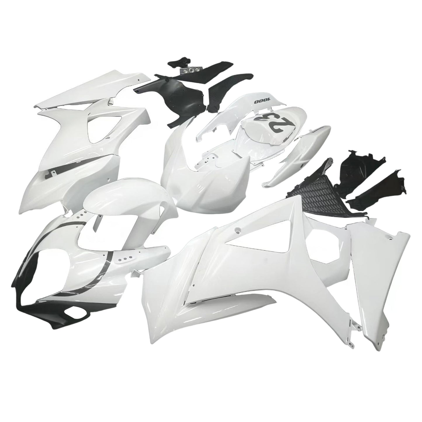 Carene 2007-2008 Suzuki GSXR 1000 Bianco Nero Jordan Racing Generico